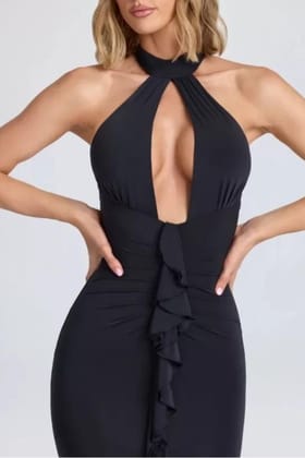 Whisper Frills Dress-XXS
