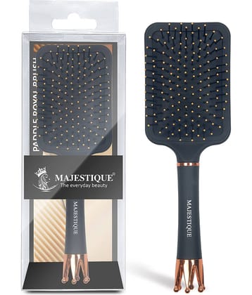 Majestique Crown Series Paddle Brush with A Large Cushion Smoothing hair brush for women - 1Pcs