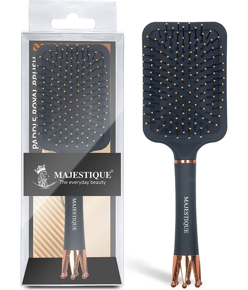 Majestique Crown Series Paddle Brush with A Large Cushion Smoothing hair brush for women - 1Pcs