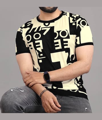 FABRIPPLE Polyester Regular Fit Printed Half Sleeves Men's Round T-Shirt - Multicolor ( Pack of 1 )