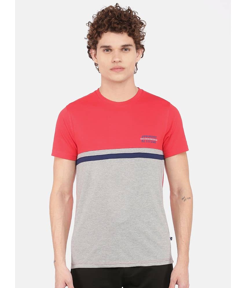 Dollar Athleisure Pack of 1 Cotton Regular Fit Men's T-Shirt ( Red )