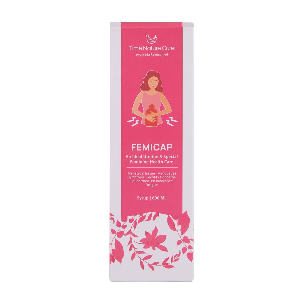 Time Nature Cure Femicap Ayurvedic Uterine Health Syrup for Menstrual Issues and Feminine Health, 600 ml
