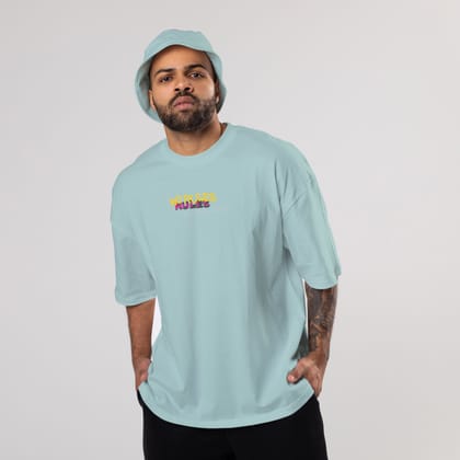 Colorful NO-RULES Oversized T-Shirts: Sky Blue: Classic Coolness-S / Cotton / Sky Blue