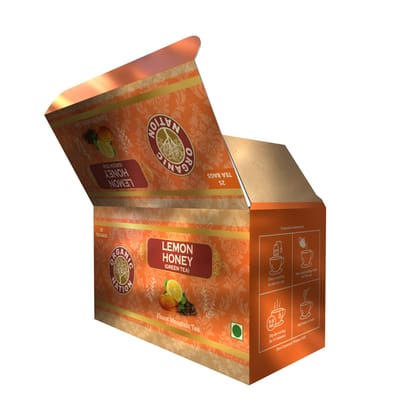 ORGANIC NATION Lemon Honey Tea | Premium Single Estate Teas | Fresh and Pure, Natural Immunity Booster Crafted For Tea/Chai Lovers| Healthy Superfood