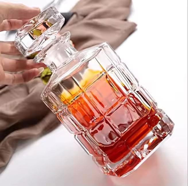Decanter with Glass Set| 6 pc Whiskey Glasses and 1 Decanter| Perfect for Scotch, Bourbon, Wine, Vodka, Cocktail, Tequila, Rum | Best Gift for Party