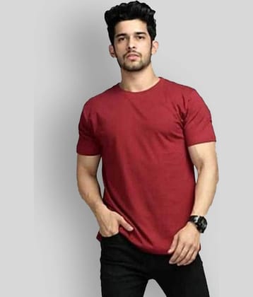 Glito Pack of 1 Cotton Blend Regular Fit Men's T-Shirt ( Maroon )