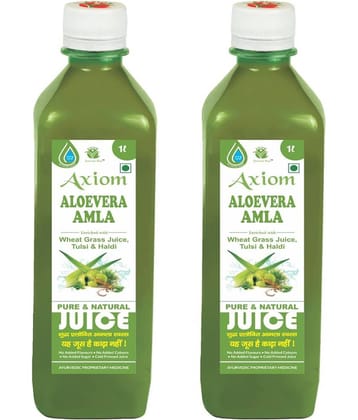 Axiom Aloevera Amla Juice 1 Litre (pack of 2) | Boosts Immunity | Helps to purify Blood | Helps in Digestion | Healthy Eyes | 100% Natural WHO GMP, GLP Certified Product