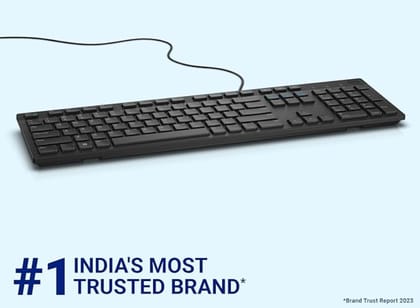 Dell KB216 Wired Multimedia Keyboard - Full-Size Layout with USB Interface, Chiclet Keys, Spill Resistance with 3 Indicator Lights| Plug and Play| Hot Keys: Volume, Mute, Play/Pause, Backward, Forward