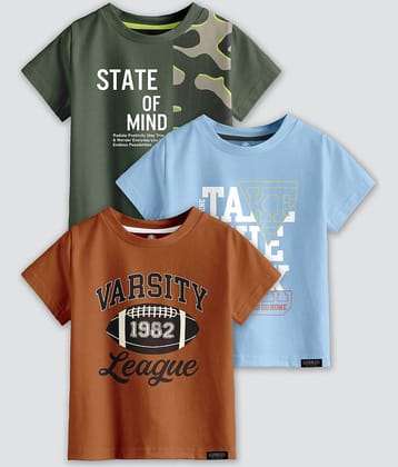 CODEZ Pack of 1 Boys Cotton Blend T-Shirt ( Multi Color )