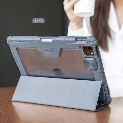 Nillkin Bumper Pro Leather Case Cover for Apple iPad 10.9 Inches (2022) Generation 10 with Pencil Holder-Grey