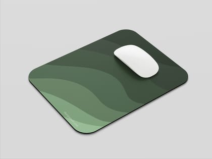 "DARK GREEN WAVES ABSTRACT" Mousepad Enhance Your Workspace with Style