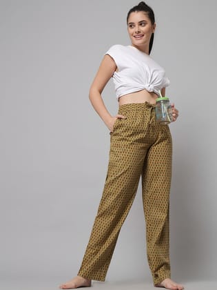 Ditsy print Pyjama - Khakhi Green-M / Khaki Green