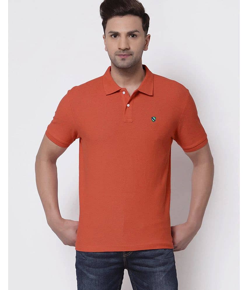 Merriment - Rust Brown Cotton Blend Regular Fit Men's Polo T Shirt ( Pack of 1 )