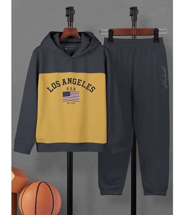 HELLCAT Pack of 1 Boys Cotton Blend T-Shirt & Trackpants Set ( Navy )
