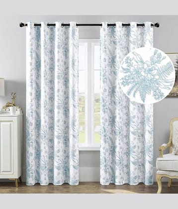 V21 decod Graphic Room Darkening Eyelet Curtain 9 ft ( Pack of 1 ) - White