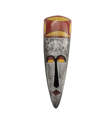Cocovey Tribal Elegance Hand Painted Wall Mask Pack of 1 L 13.99 x W 2.54 x H 47.75 cm