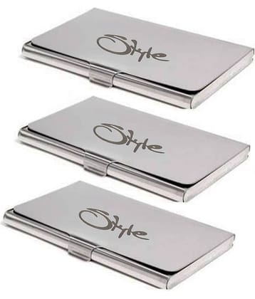 STYLE SHOES Silver Steel Credit/Debit Card 6 Slot Combo For Men & Women