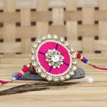 Designer Rakhi and Roli Chawal Pack, Best Wishes Greeting Card
