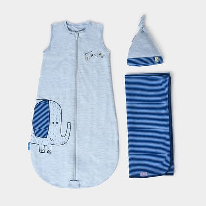 Beeby Boy Knitted Gift Set - Safari-0-6 M / Blue