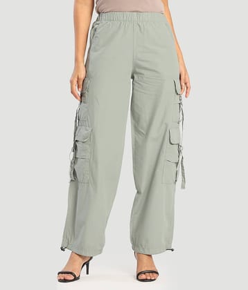 Bene Kleed Women Cotton Cargos Trousers ( Grey )