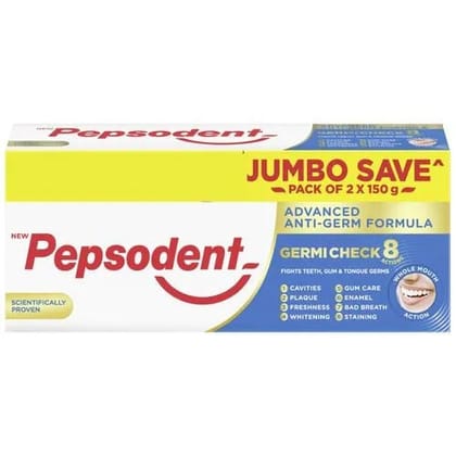 Pepsodent Toothpaste - Germi Check Cavity Protection, 150 gm - Pack of 2 Pepsodent Toothpaste - Germi Check Cavity Protection, 150 gm - Pack of 2