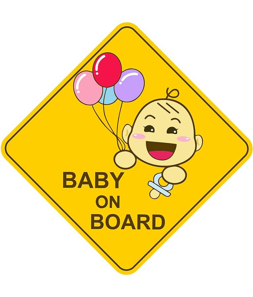 Asmi Collection Self Adhesive Vinyl Baby on Board Car Sticker ( 22 x 22 cms )