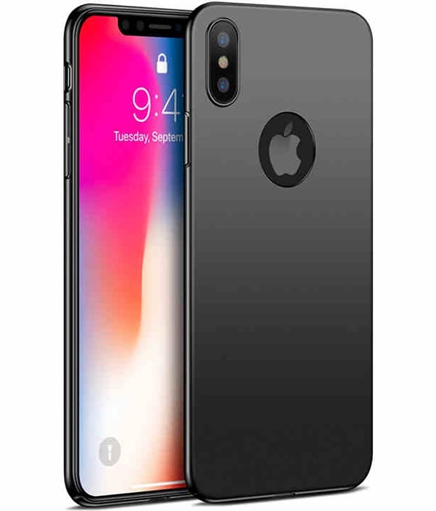 BEING STYLISH - Black Silicon Plain Cases Compatible For iPhone X ( Pack of 1 )