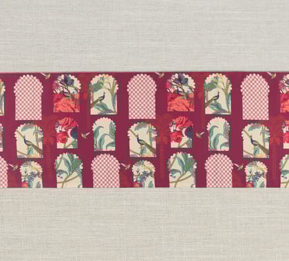 India Circus Boysenberry Signature Windows 56 X 14 Table And Bed Runner