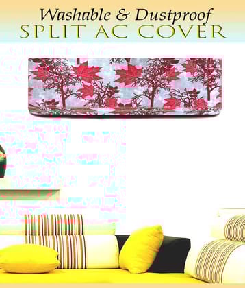 Crosmo Single Cotton Red AC Cover for Split AC