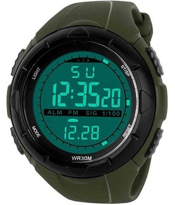 Renaissance Traders - Green PU Digital Men's Watch