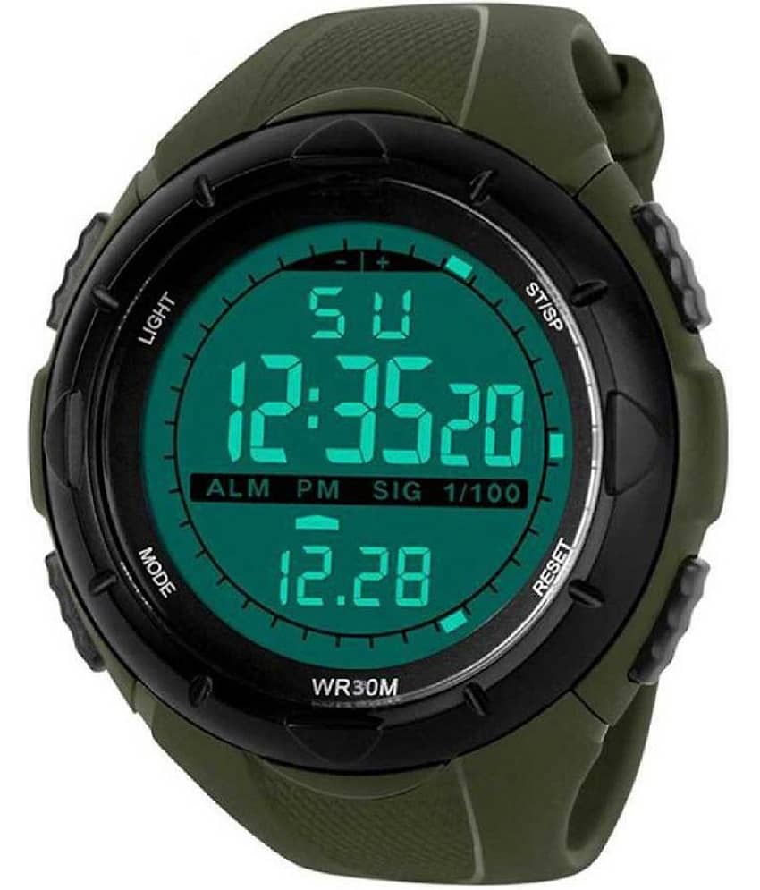 Renaissance Traders - Green PU Digital Men's Watch