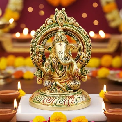 Brass Showpiece Ganesh Ji God Idol Statue (BSMAS1766 G)