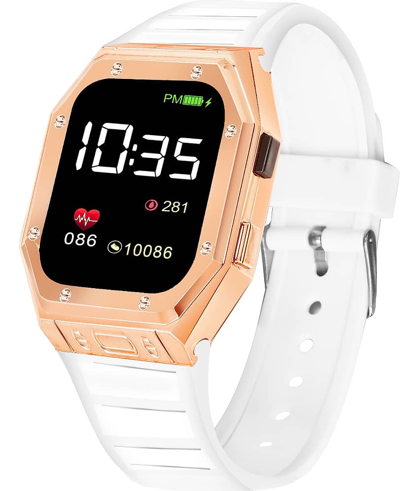 THMT White Silicon Digital Men's Watch