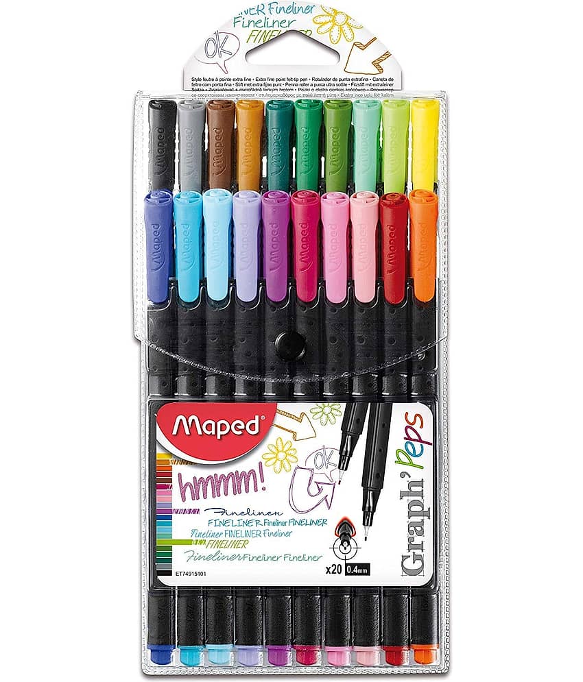 Maped Graph Peps Fine point 0.4mm Fineliners Set - Pack of 20
