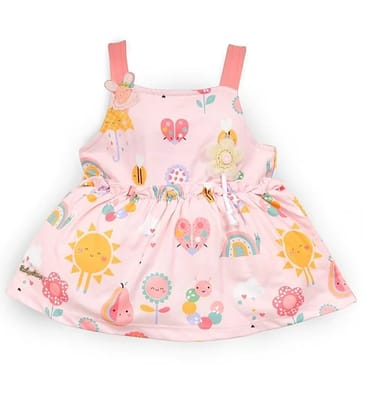 Adorable Infant Girls Printed Cotton Aline Dress