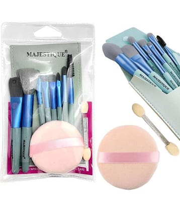 Majestique Makeup Brush Set with Powder Puff, Eye, and Face Makeup Brushes Set - Multicolor
