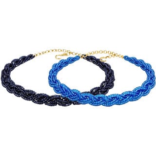 Hydro Crystal Beads Chain , Royal Blue and Navy Blue ,2 Qty Combo Pack