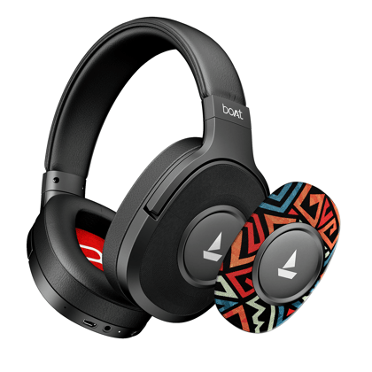 boAt Rockerz Plus 550 | Wireless Headphones with 100H Playback, 50mm Drivers & boAt Signature Sound boAt Rockerz Plus 550 | Wireless Headphones with 100H Playback, 50mm Drivers & boAt Signature Sound - Black Psyche