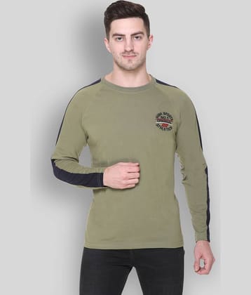 HVBK Pack of 1 Cotton Blend Regular Fit Men's T-Shirt ( Green )