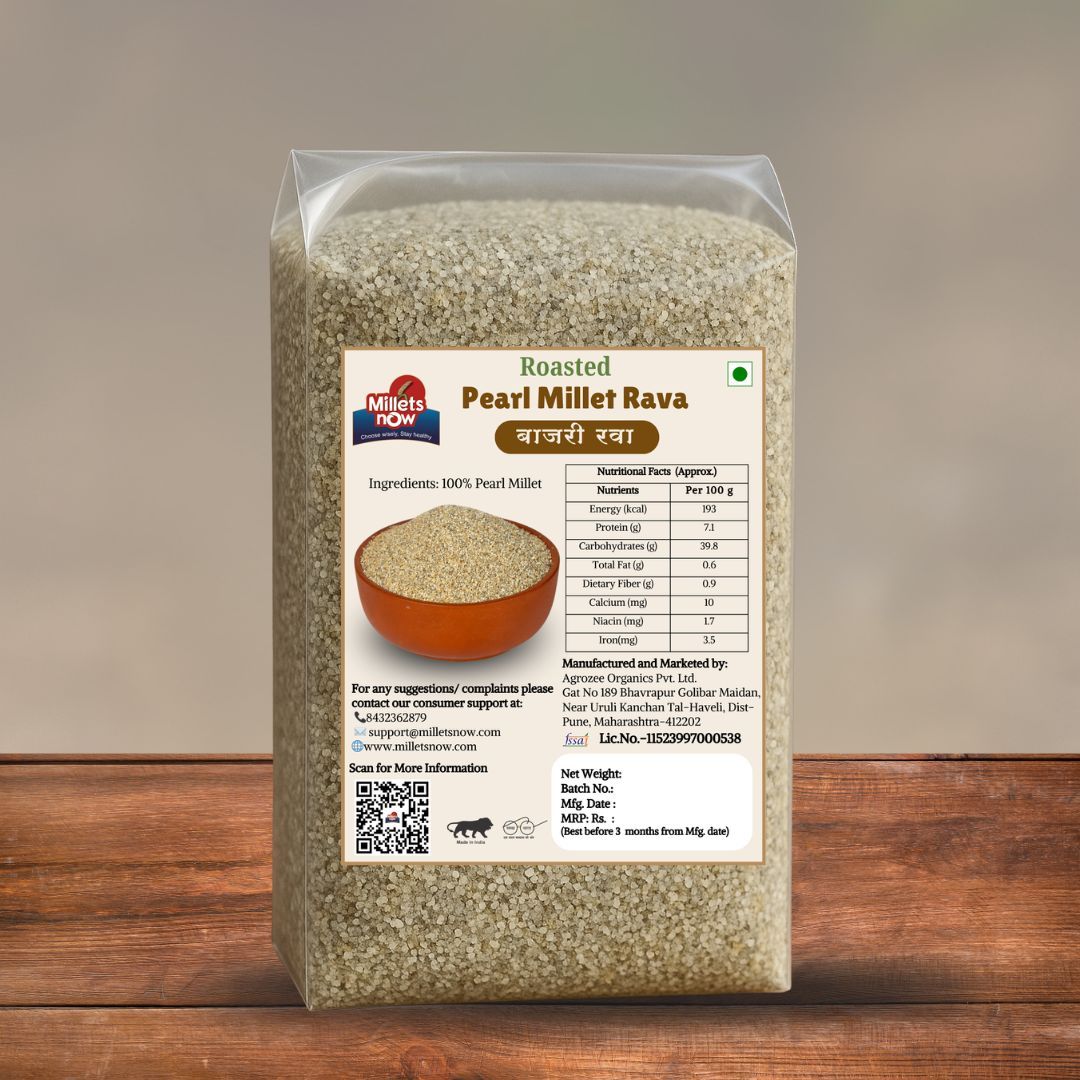 Roasted Peral Millet Rava l Bajra Rava l 500g