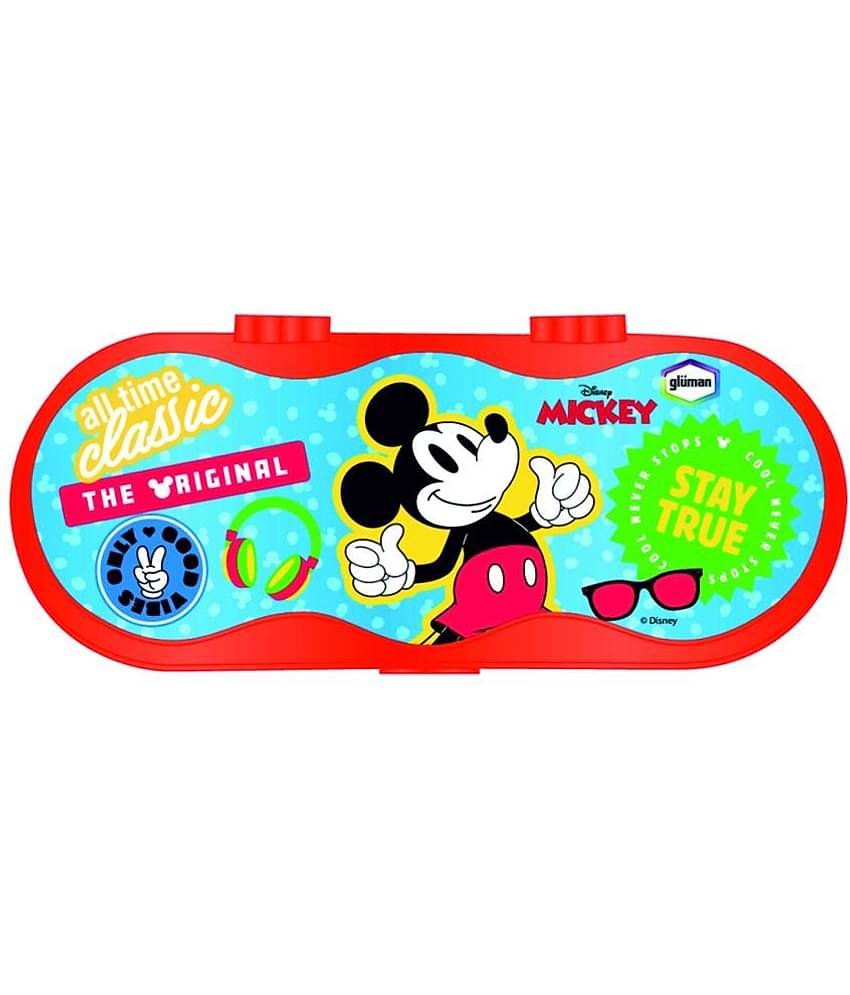 Gluman Disney Peapod Pencil Box with clip locks, 3D Mickey