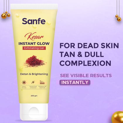Sanfe Kesar Instant Glow Exfoliating Gel - 200gm Sanfe Kesar Instant Glow Exfoliating Gel - 200gm - Default Title