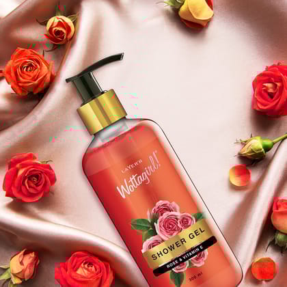 Layer'r Wottagirl Rose & Vitamin-E Shower Gel 300 ml + French Peony Body Spray 25 ml + Mandarin Twist Body Splash 25 ml + Moisturizing Face Wash 50 ml (Pack of 4)