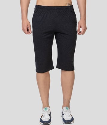 Zeffit - Black Cotton Blend Men's Three-Fourths ( Pack of 1 )