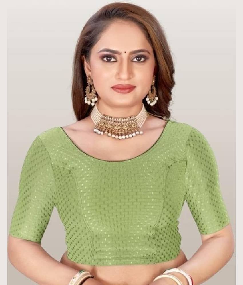 THE PRIVATE LABLE Mint Green Readymade without Pad Lycra Women's Blouse ( Pack of 1 )
