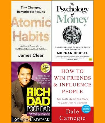 Atomic Habits + The Psychology of Money +  Rich Dad Poor Dad + How To Win Influence Friends & People