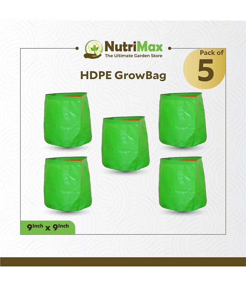 Nutrimax HDPE 200 GSM 9 inch x 9 inch Pack of 5 Outdoor Plant Bag