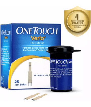 OneTouch Verio Test Strips | Pack of 25 Strips | For use with OneTouch Verio Flex Glucometer
