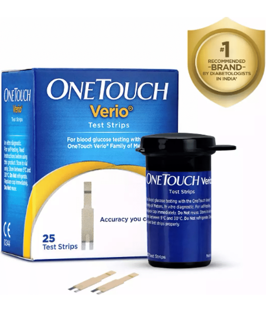 OneTouch Verio Test Strips | Pack of 25 Strips | For use with OneTouch Verio Flex Glucometer