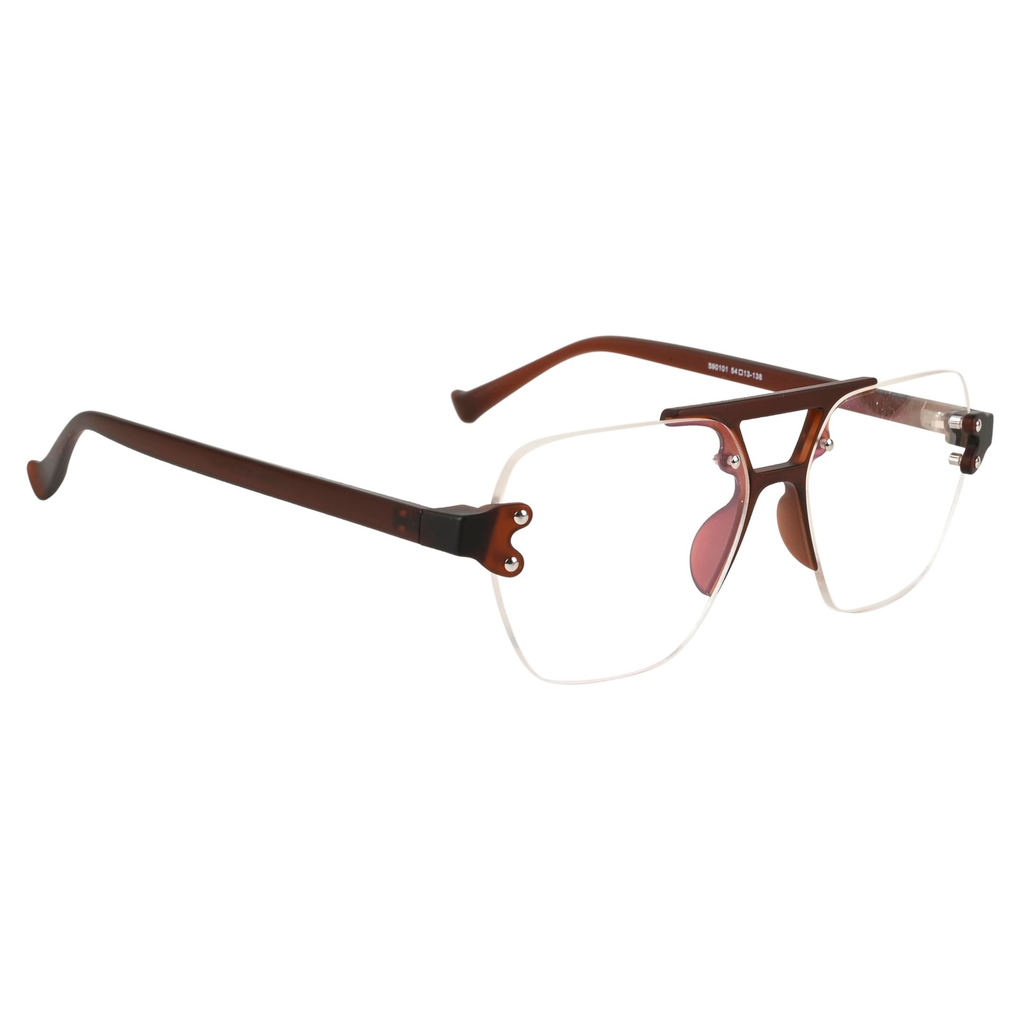 TERRY & CO | Zero Power Blue Cut Eyeglasses | Anti-Glare, UV Protection, Lightweight | For Gaming & Computer Use | Unisex | BROWN